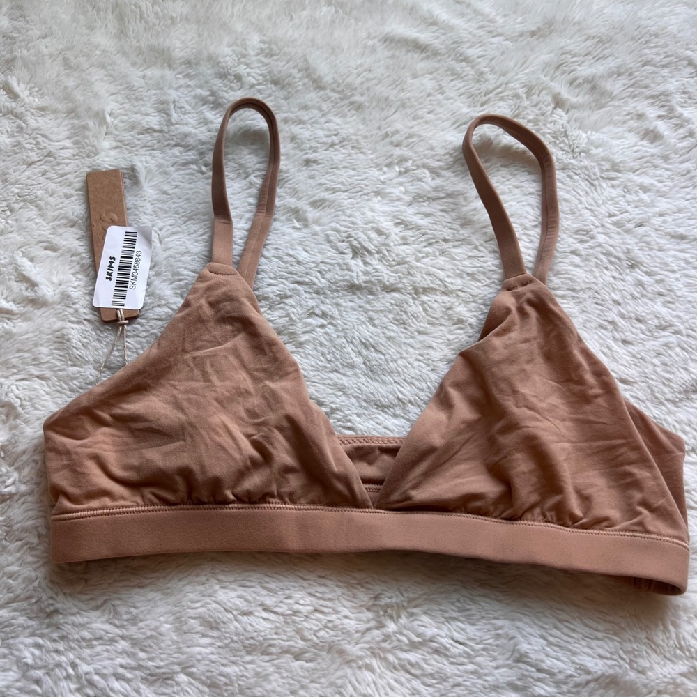 SKIMS Fits Everybody Triangle Bralette Ochre BR-TRI-9200 Tan Size Small NWT